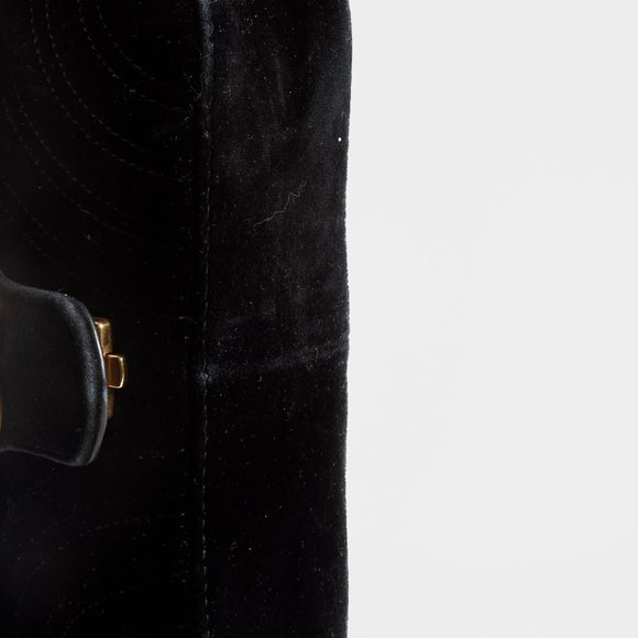 SOLD Gucci Mini Black Velvet GG Marmont Shoulder Bag - Picture 6 of 12
